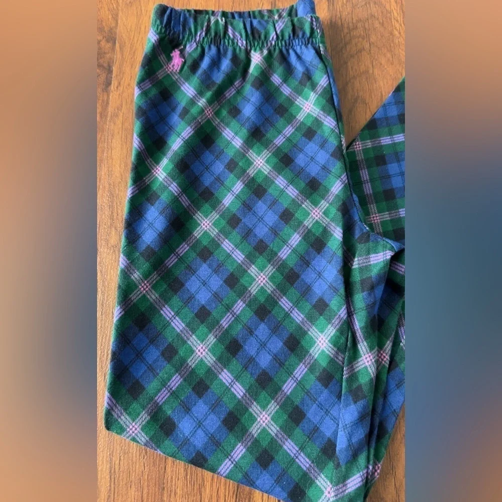 NWOT Ralph Lauren Kids Plaid Leggings in Green and Blue